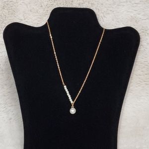 Girl's Faux Pearl Charm Necklace